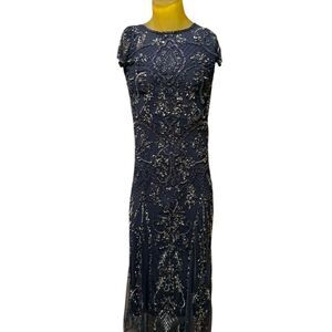 Pisarro Nights Midnight Blue Embellished Maxi Dress